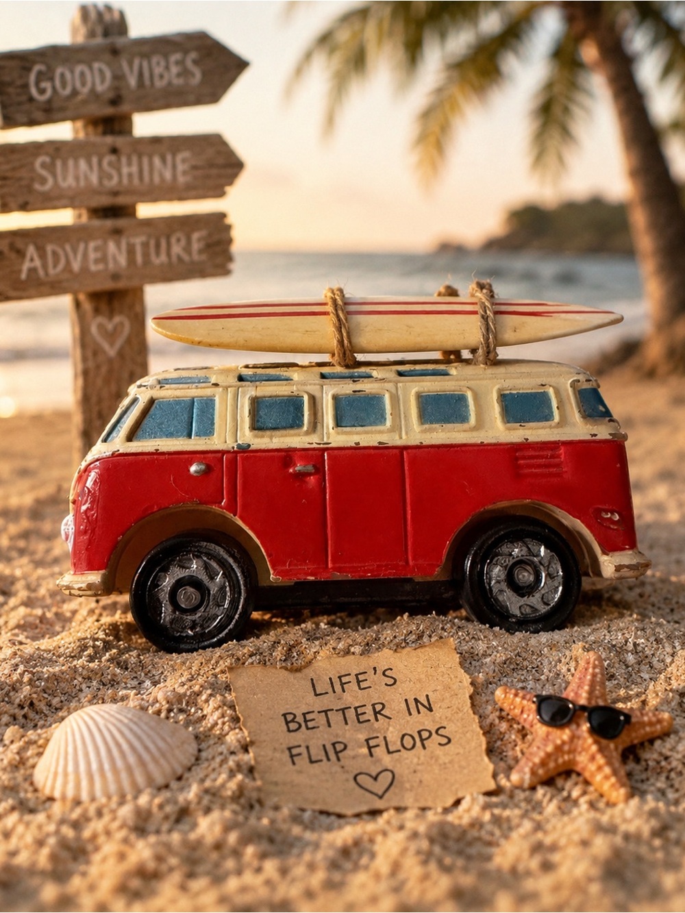 Vintage 1994 Galoob Micro Machines VW Microbus Bus Red & Cream